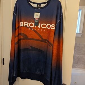 NFL Denver Broncos Team Apparel Gradient Sweatshirt in Blue and Orange